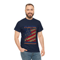 Playful Rustic American Flag (Unisex) Heavy Cotton Tee