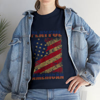 Playful Rustic American Flag (Unisex) Heavy Cotton Tee