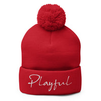 Playful Signature Pom-Pom Beanie