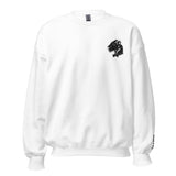 Playful Embroidered Black Lioness (Unisex) Sweatshirt