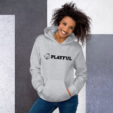 Playful Black Aligned Logo (Unisex) Hoodie