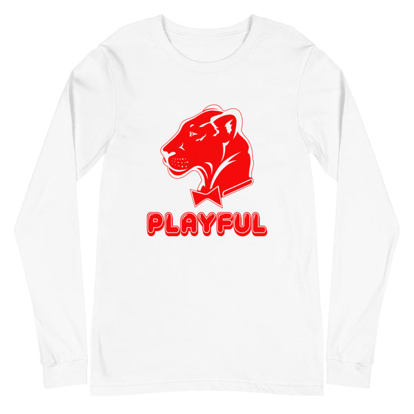 Playful Bubble Red Logo (Unisex) Long Sleeve Tee