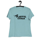 Playful Cougar (Black) Ladies Relaxed T-Shirt