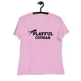 Playful Cougar (Black) Ladies Relaxed T-Shirt