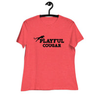 Playful Cougar (Black) Ladies Relaxed T-Shirt