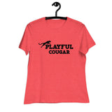 Playful Cougar (Black) Ladies Relaxed T-Shirt