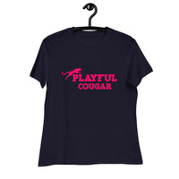 Playful Cougar (Pink) Ladies Relaxed T-Shirt