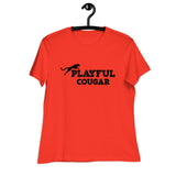 Playful Cougar (Black) Ladies Relaxed T-Shirt