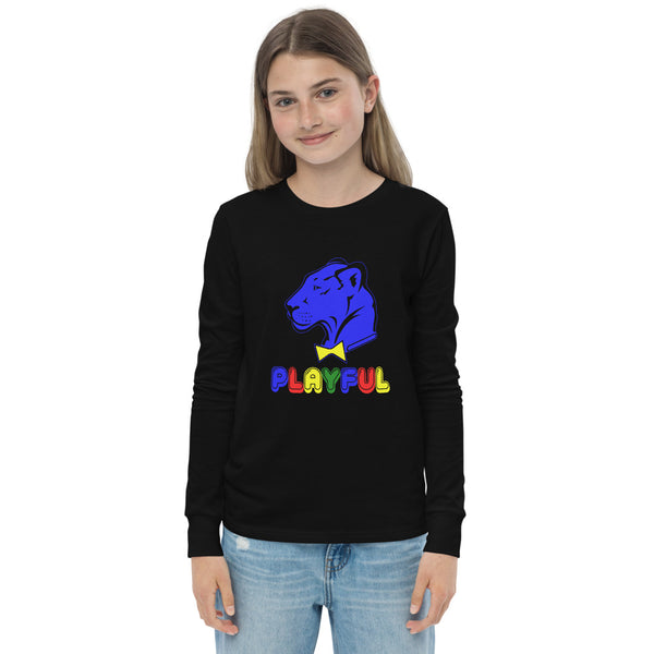 Playful Kids Blue Logo Long Sleeve Tee